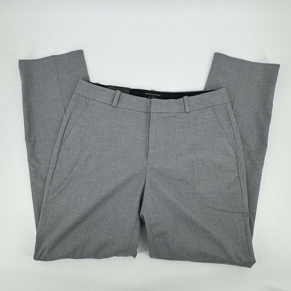 NWT Banana Republic Woman Size 6 Ryan Curvy Fit Gray Straight Leg Dress Pants
